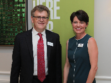 Lisa Altenbernd received the Jim Kogen Spirit Award, pictured with Mike Brody. Photo by Jill Brazel. 5-26-16.